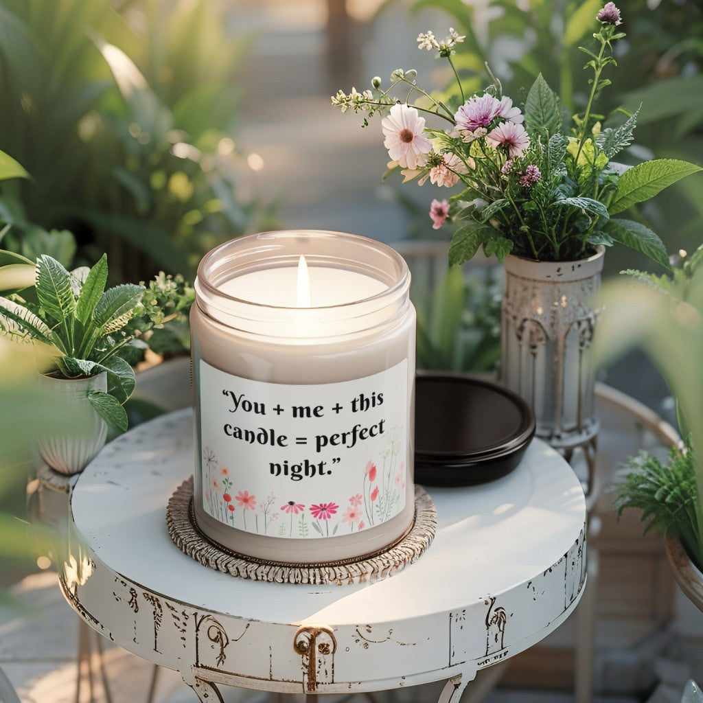 Scented Decorative Candle - Relaxing Aromatic Jar Candle - "You + Me "