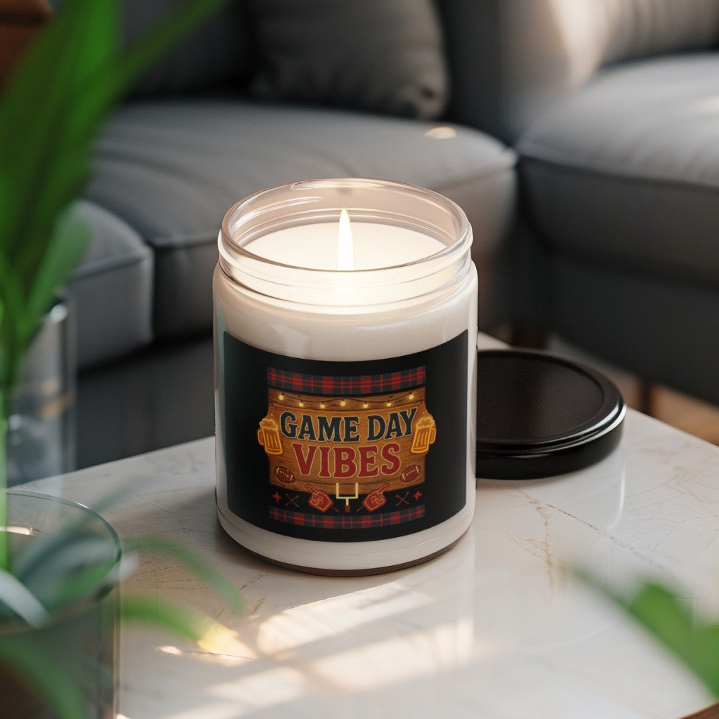 Scented Decorative Candle - Relaxing Aromatic Jar Candle - "Game Day Vibes"