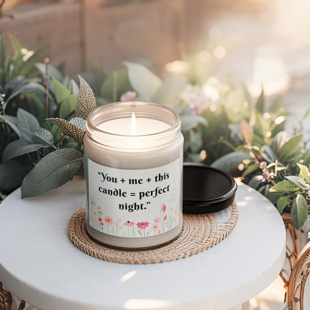 Scented Decorative Candle - Relaxing Aromatic Jar Candle - "You + Me "