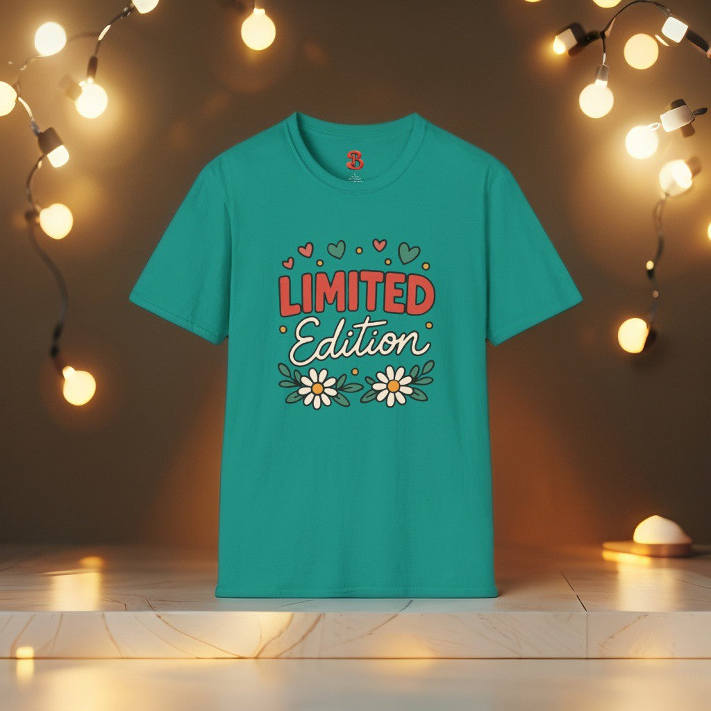 Limited Edition T-Shirt with Hearts & Floral Design – Unisex Cotton Tee