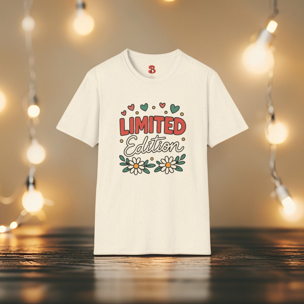 Limited Edition T-Shirt with Hearts & Floral Design – Unisex Cotton Tee