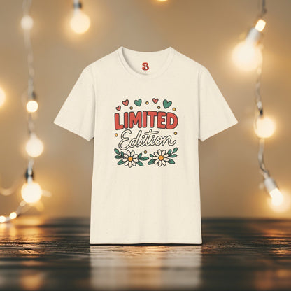Limited Edition T-Shirt with Hearts & Floral Design – Unisex Cotton Tee