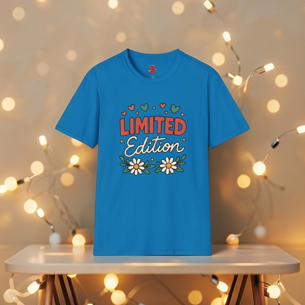 Limited Edition T-Shirt with Hearts & Floral Design – Unisex Cotton Tee