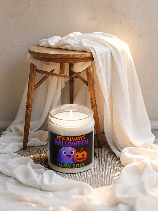 "Scented Decorative Jar Candle – It's Always Halloween in My Soul"