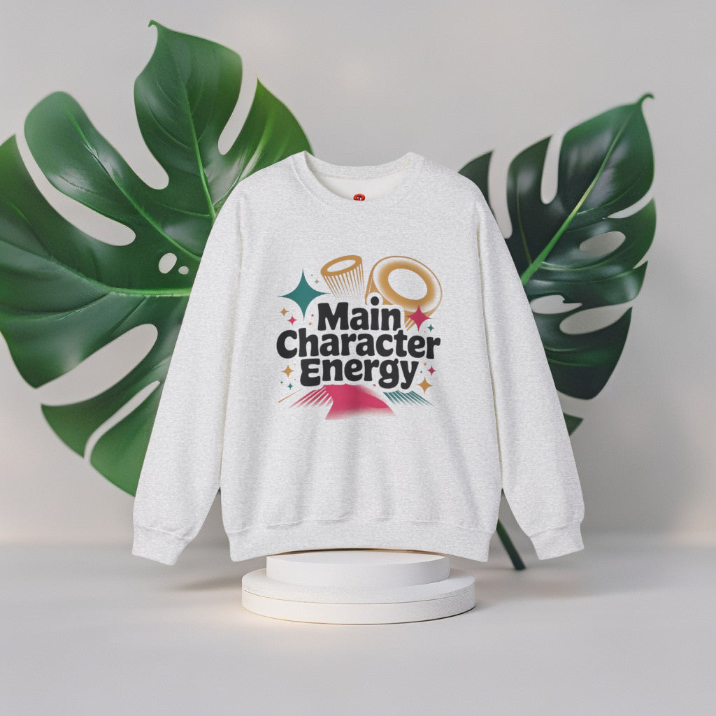 Sweatshirt Main Character Energy – Cozy Aesthetic Unisex Crewneck