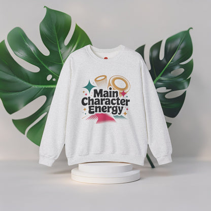 Sweatshirt Main Character Energy – Cozy Aesthetic Unisex Crewneck