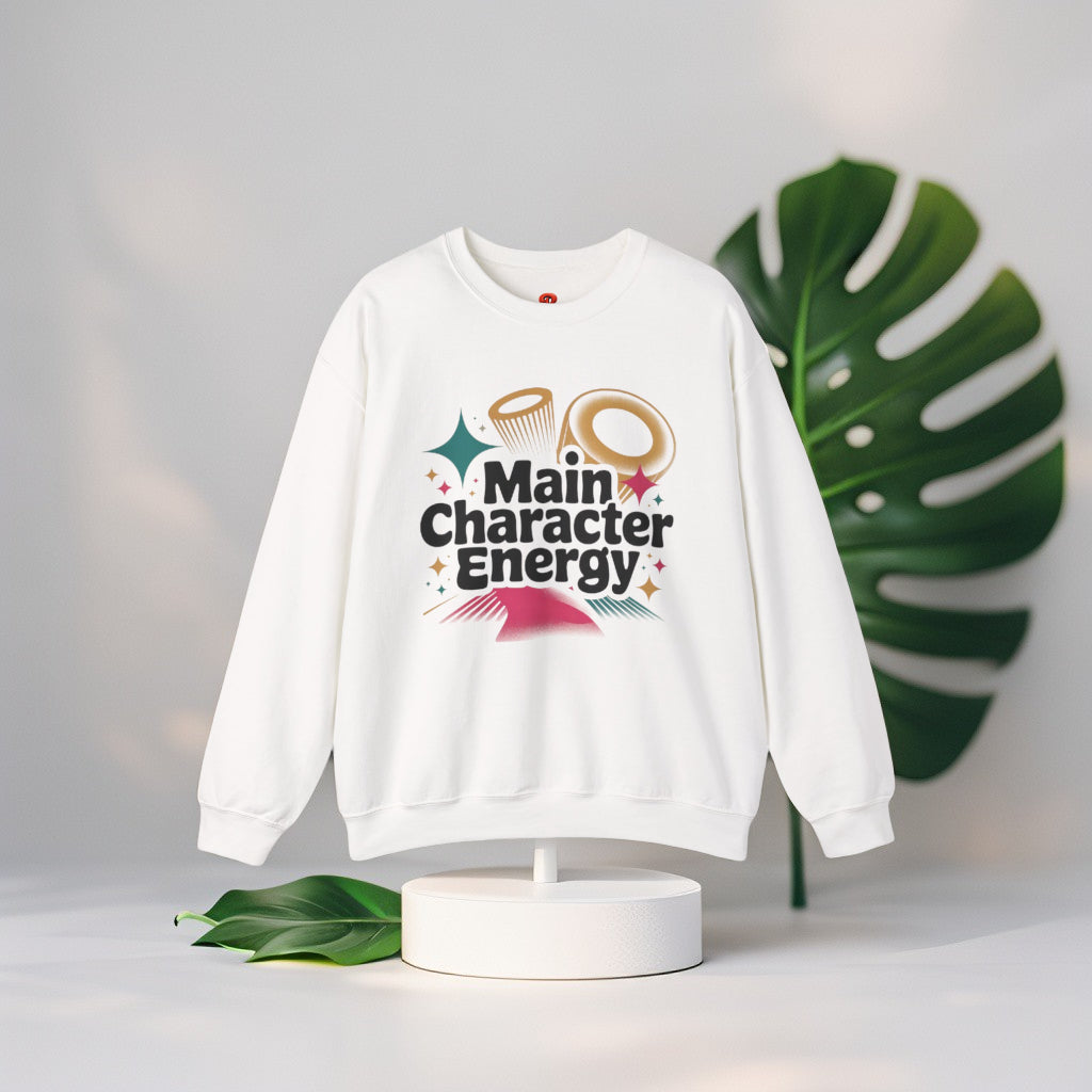Sweatshirt Main Character Energy – Cozy Aesthetic Unisex Crewneck