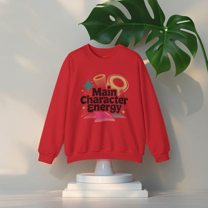 Sweatshirt Main Character Energy – Cozy Aesthetic Unisex Crewneck