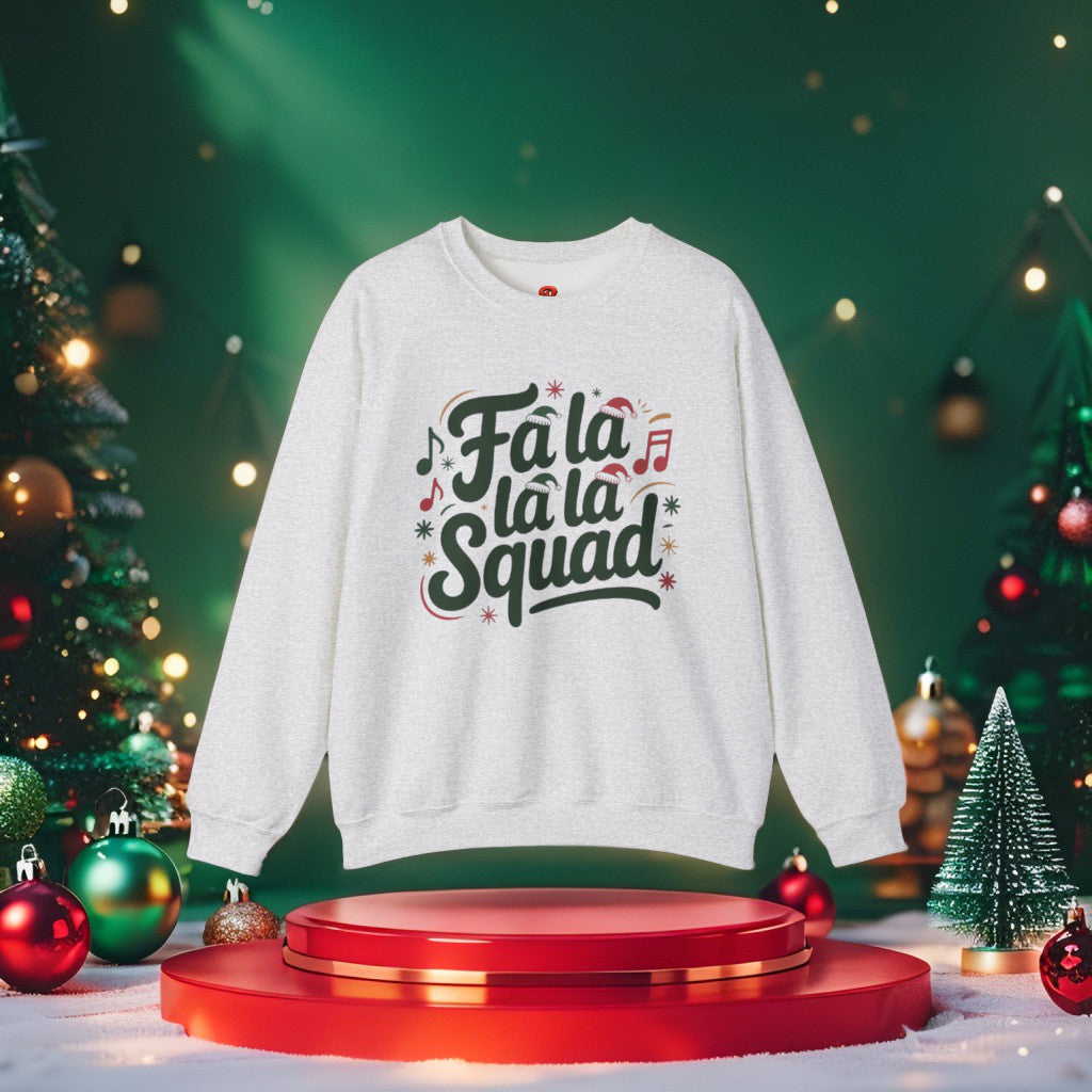 Sweatshirt Fa La La Squad Christmas – Festive Music, Smiles & Joy - Cozy Unisex Holiday Pullover, Funny Xmas Gift