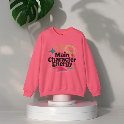 Sweatshirt Main Character Energy – Cozy Aesthetic Unisex Crewneck
