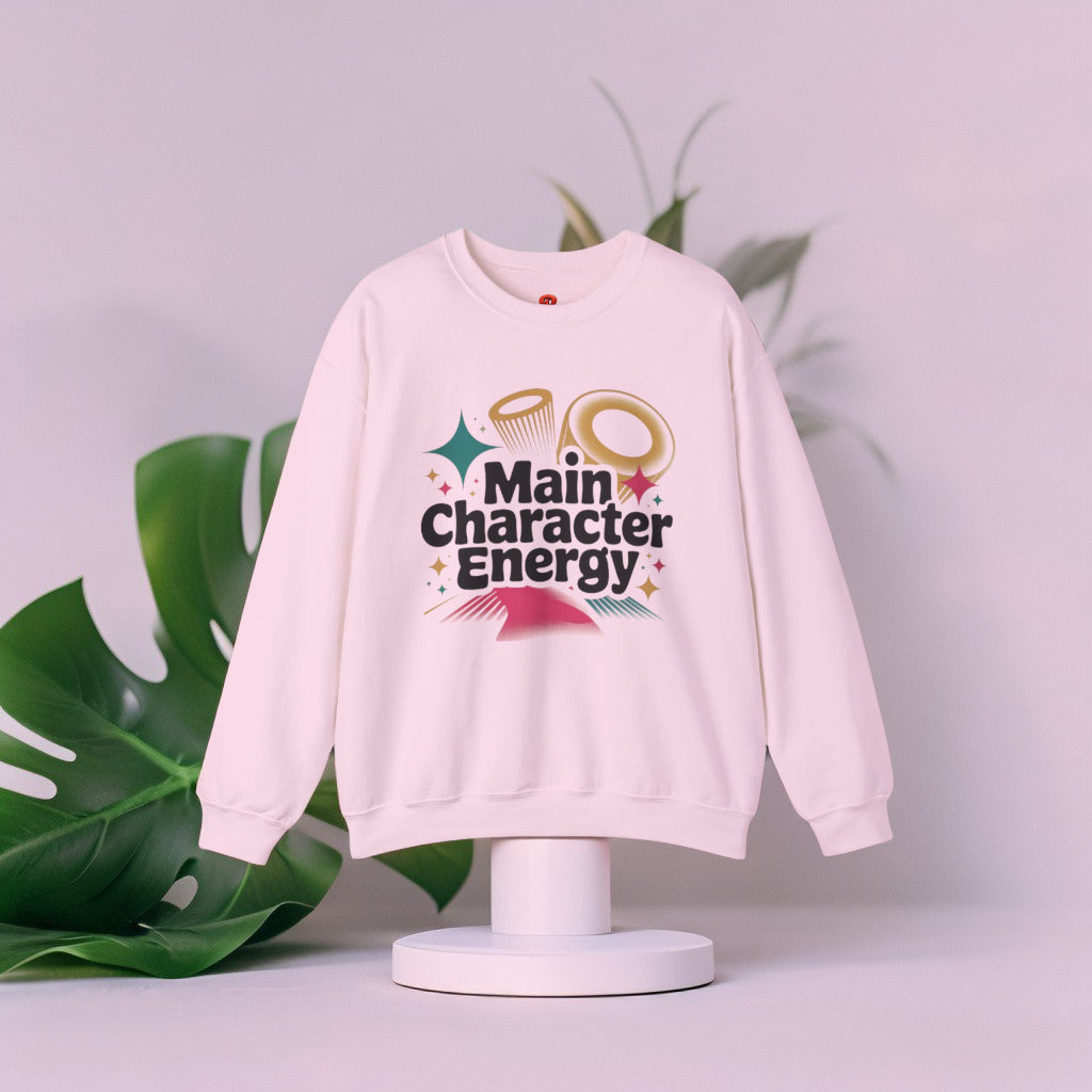 Sweatshirt Main Character Energy – Cozy Aesthetic Unisex Crewneck