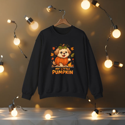 Halloween Puppy Sweatshirt – My Little Pumpkin Design – Cozy Autumn Hoodie for Dog Lovers