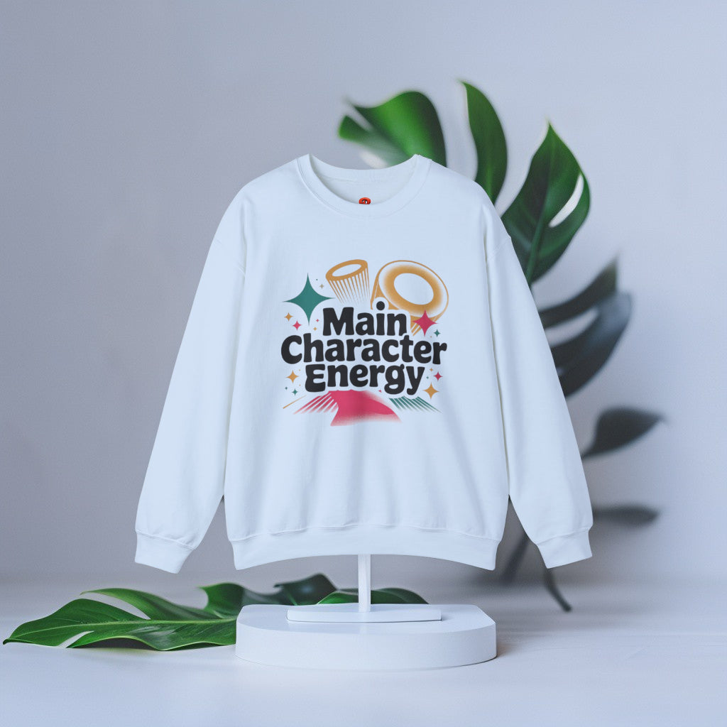 Sweatshirt Main Character Energy – Cozy Aesthetic Unisex Crewneck