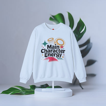 Sweatshirt Main Character Energy – Cozy Aesthetic Unisex Crewneck