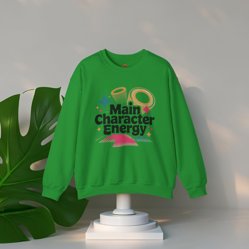 Sweatshirt Main Character Energy – Cozy Aesthetic Unisex Crewneck