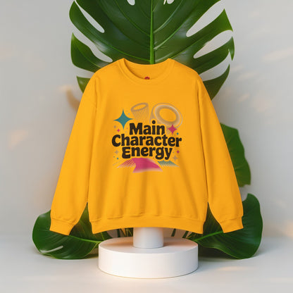 Sweatshirt Main Character Energy – Cozy Aesthetic Unisex Crewneck