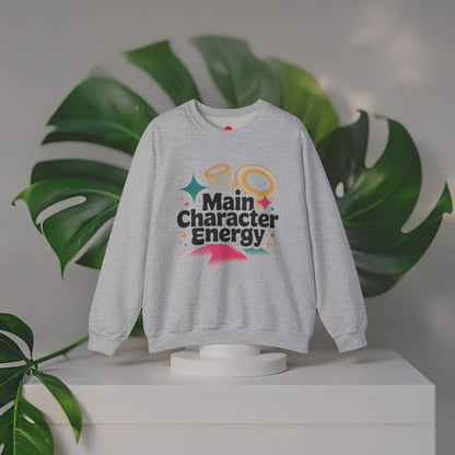 Sweatshirt Main Character Energy – Cozy Aesthetic Unisex Crewneck