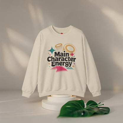 Sweatshirt Main Character Energy – Cozy Aesthetic Unisex Crewneck