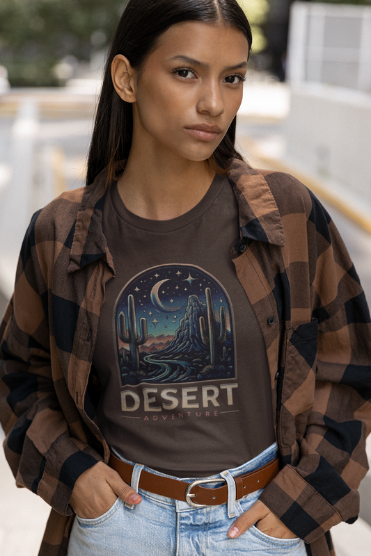 Shirt "Desert Adventure" – Minimal Graphic Tee for Nature & Travel Lovers