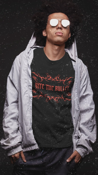 Shirt "Bite The Bullet" – Bold Graphic Tee for Risk-Takers & Rebels