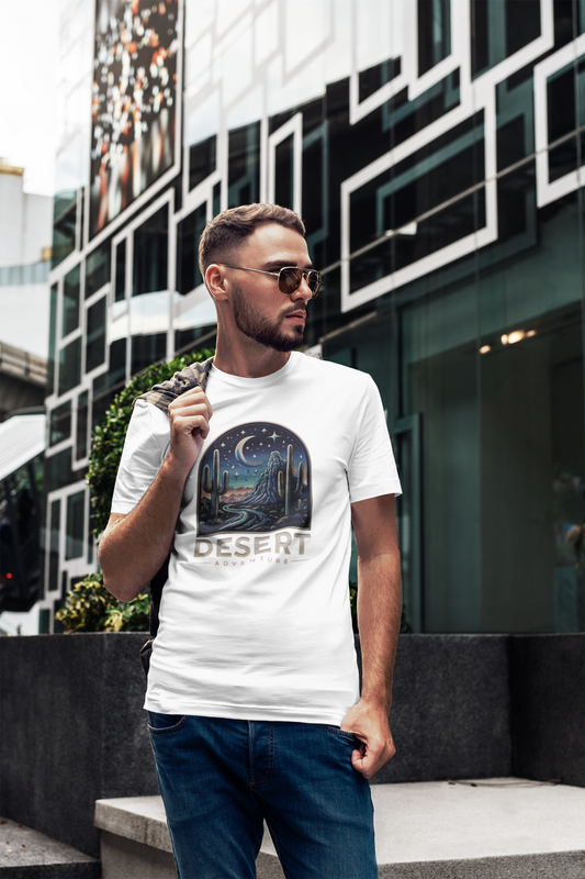 Shirt "Desert Adventure" – Minimal Graphic Tee for Nature & Travel Lovers