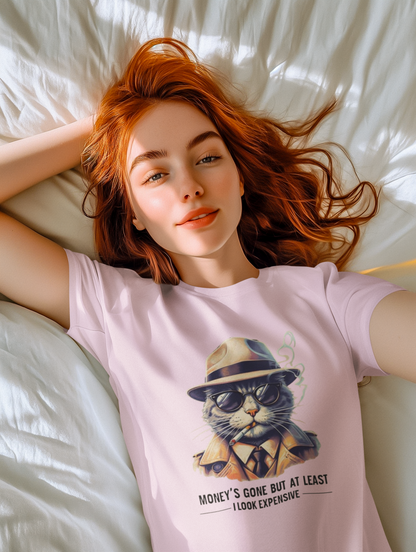Shirt – Funny "Money’s Gone But I Look Expensive" Graphic Tee for Stylish People